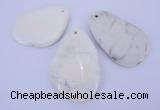 NGP960 5PCS 35-45mm*50-65mm freeform white howlite turquoise pendants