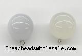 NGP9841 20mm round white agate gemstone pendants