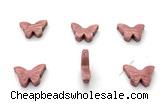 NGP9858 12*18mm butterfly pink wooden jasper pendant