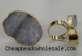 NGR09 25*35mm - 30*40mm freeform blue lace agate gemstone rings