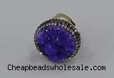 NGR1002 26mm - 28mm coin druzy quartz rings wholesale