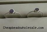 NGR1028 4mm coin plated druzy agate rings wholesale