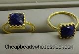 NGR1075 8*8mm square lapis lazuli gemstone rings wholesale