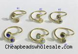 NGR1115 6mm coin  mixed gemstone rings wholesale
