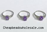 NGR1146 6*8mm faceted oval amethyst gemstone rings wholesale