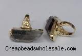 NGR116 15*35mm - 18*40mm faceted nuggets smoky quartz rings