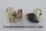 NGR145 18*25mm - 22*30mm faceted nuggets mixed quartz rings