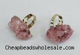 NGR16 18*25mm - 25*30mm nuggets plated druzy quartz rings