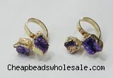 NGR187 8*10mm - 12*14mm freeform druzy agate gemstone rings
