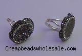 NGR2167 22*28mm - 22*30mm flower plated druzy agate rings