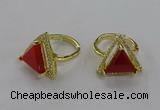 NGR273 14*14mm triangle agate gemstone rings wholesale