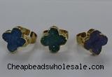 NGR317 18*18mm - 20*20mm flower druzy agate gemstone rings
