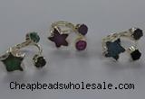 NGR365 8mm coin & 15*16mm star druzy agate rings wholesale