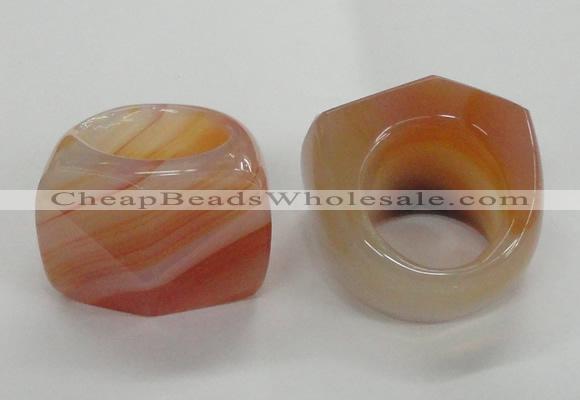 NGR38 20*30*35mm faceted freeform agate gemstone rings