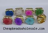 NGR390 18*25mm - 22*28mm freeform druzy agate gemstone rings