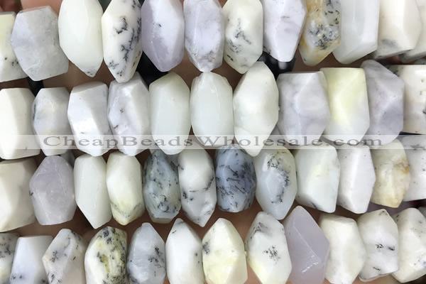 NUGG80 15 inches 13mm - 15mm faceted nuggets white opal gemstone beads