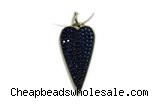 Pend112 18*25mm copper heart pendant pave zirconia gold plated