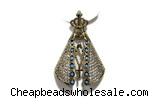 Pend118 22*30mm copper pendant pave zirconia gold plated