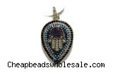 Pend121 20*27mm copper pendant pave zirconia gold plated