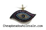 Pend122 18*36mm copper pendant pave zirconia gold plated