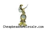 Pend142 9*15mm copper pendant pave zirconia gold plated