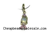 Pend144 9*15mm copper pendant pave zirconia gold plated