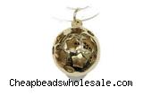Pend148 14mm copper ball pendant gold plated