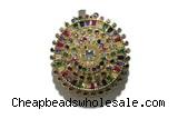 Pend154 35mm copper circle pendant pave zirconia gold plated