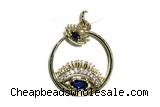 Pend170 17mm copper pendant pave zirconia gold plated