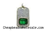 Pend171 24*38mm copper pendant pave zirconia gold plated