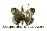 Pend173 20*25mm copper butterfly pendant pave zirconia gold plated