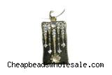 Pend179 14*24mm copper pendant pave zirconia gold plated