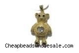 Pend190 20*28mm copper bear pendant pave zirconia gold plated