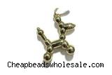 Pend194 22*23mm copper pendant pave zirconia gold plated