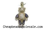Pend217 20*25mm copper bear pendant pave zirconia gold plated