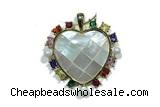 Pend218 33mm copper heart pendant pave shell zirconia gold plated