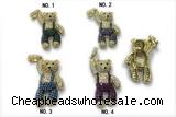 Pend232 18*32mm copper bear pendant pave zirconia gold plated