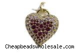 Pend66 17mm copper heart pendant pave zirconia gold plated
