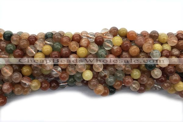 QUAR40 15 inches 8mm round mixed quartz gemstone beads