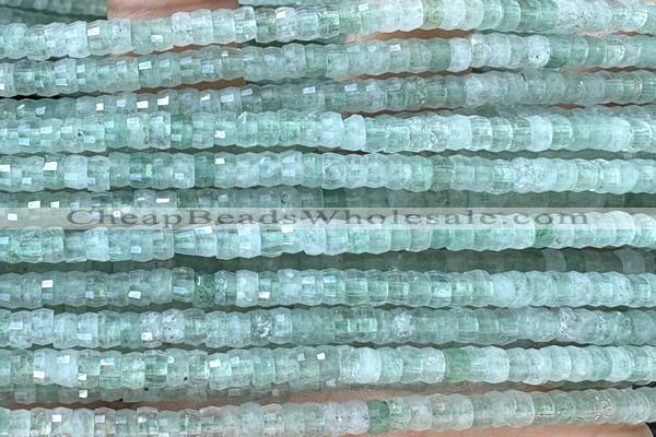 ROND231 15 inches 2.5*4mm faceted heishi green strawberry quartz beads