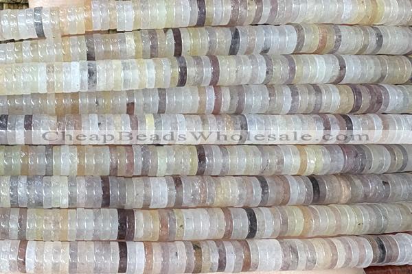 ROND241 15 inches 1.5*6mm heishi jade gemstone beads