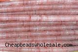 ROND245 15 inches 1.5*6mm heishi cherry quartz gemstone beads