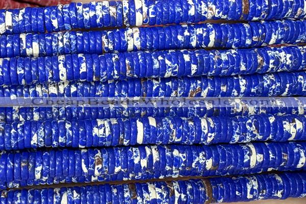 ROND256 15 inches 1.5*6mm heishi imitation sea sediment jasper beads