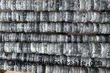ROND269 15 inches 1.5*6mm heishi grey picture jasper gemstone beads