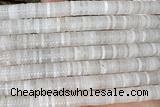 ROND290 15 inches 2*8mm heishi white jade gemstone beads