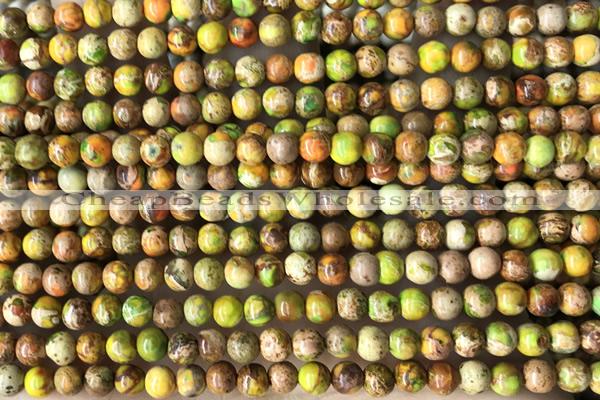 SEAS07 15 inches 4mm round dyed imperial jasper beads