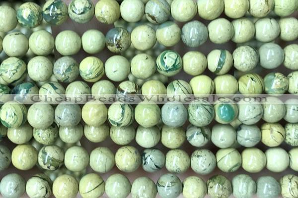 SEAS141 15 inches 6mm round natural imperial jasper beads