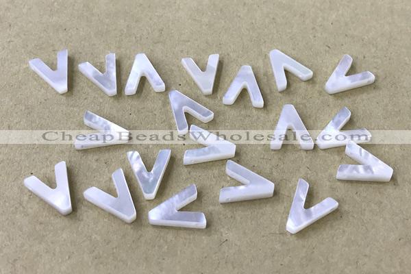 Shel36 9*10mm Natural White Shell Alphabet Letter Pendant