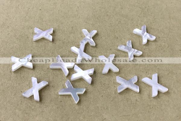 Shel38 8*10mm Natural White Shell Alphabet Letter Pendant