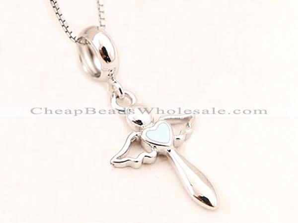 Silv135 11*23.5mm 925 Sterling Silver Pendant Enamel Plated
